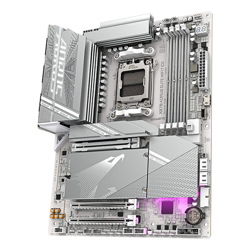 GIGABYTE X870 AORUS ELITE WIFI7 ICE AMD X870 Sokkel AM5 ATX - Billede 4